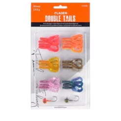 Fladen Soft Lure Assortment Double Tails 50 Mm, Red